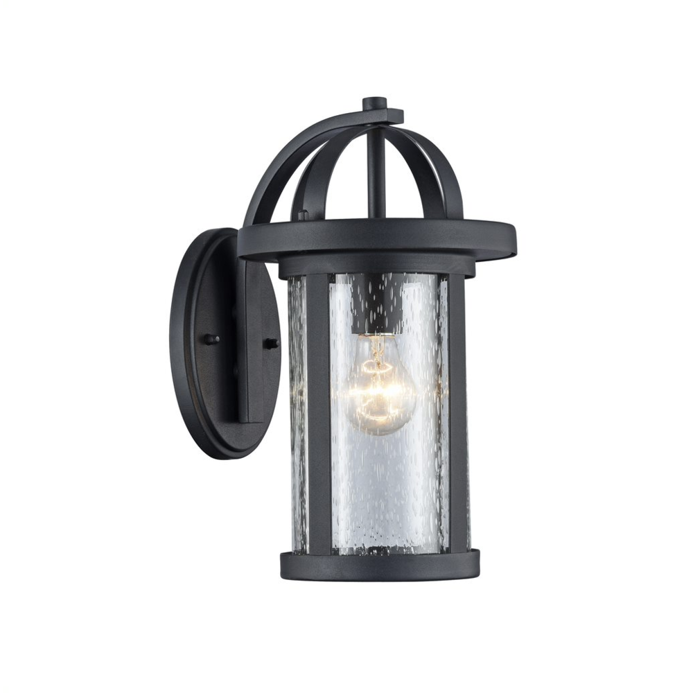 ANGELO Transitional 1 Light Black Outdoor Wall Sconce 14" Height. Picture 1