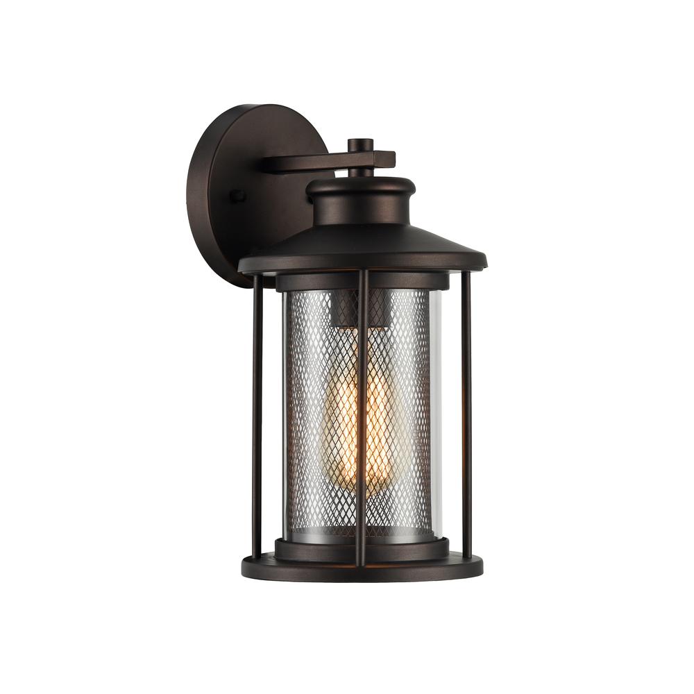 CRICHTON Transitional 1 Light Rubbed Bronze Outdoor Wall Sconce 11" Tall. Picture 1