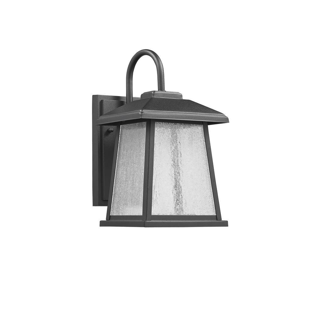 FRONTIER Transitional LED Textured Black Outdoor Wall Sconce 12" Height. Picture 1
