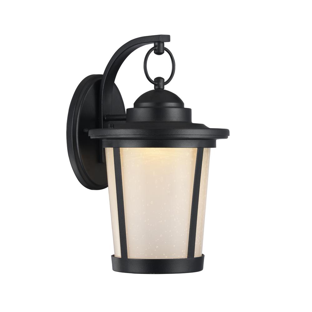 ABBINGTON Transitional LED Textured Black Outdoor Wall Sconce 13" Tall. Picture 1