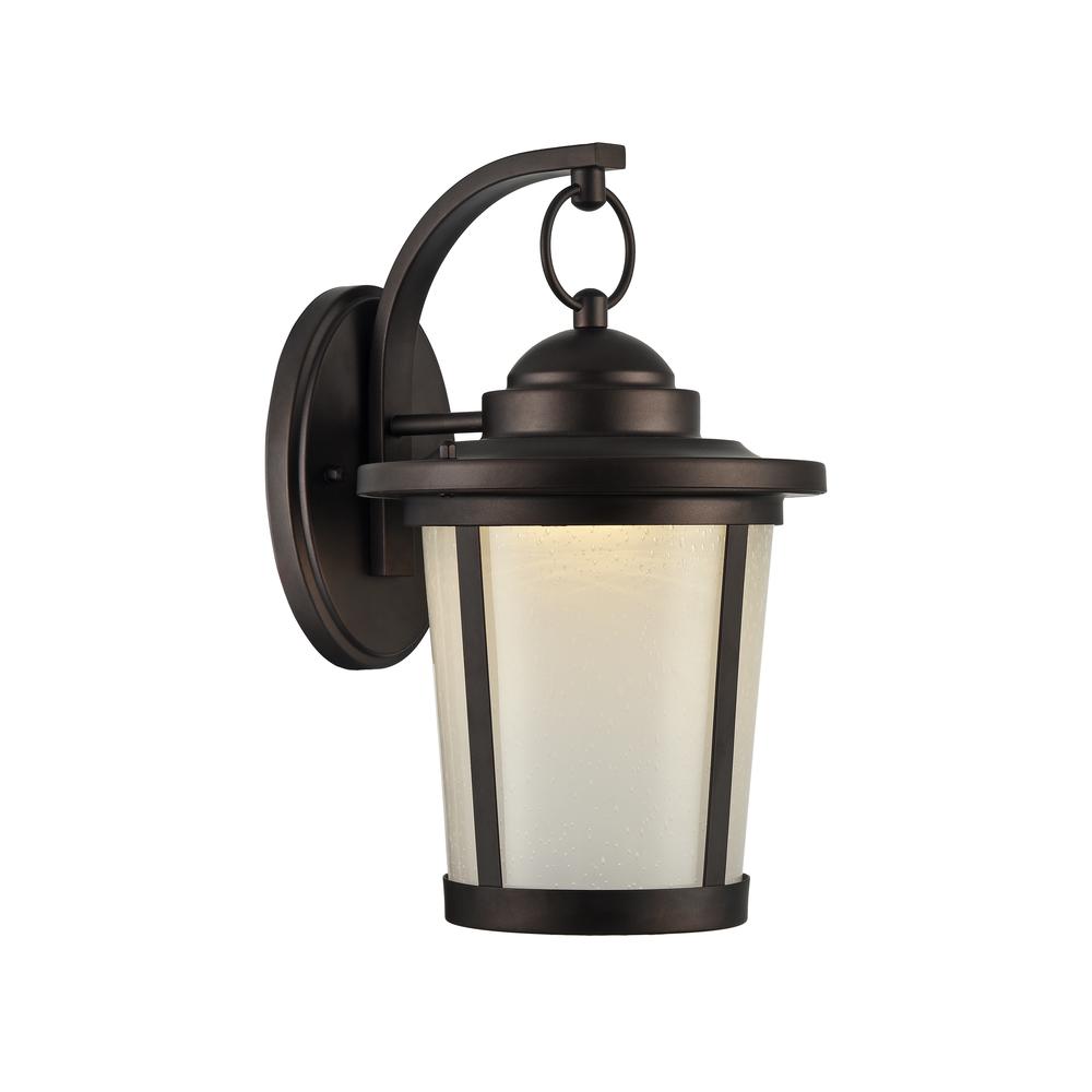 ABBINGTON Transitional LED Rubbed Bronze Outdoor Wall Sconce 13" Tall. Picture 1