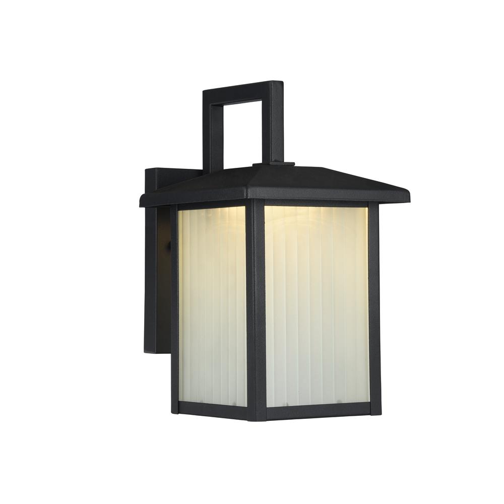 RYSTON Transitional LED Textured Black Outdoor Wall Sconce 11" Tall. Picture 1