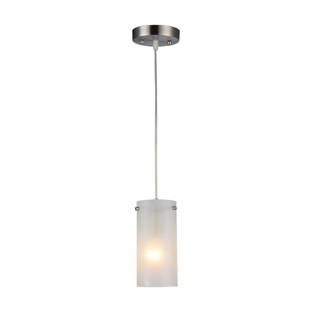 ULLA Transitional 1 Light Brushed Nickel Mini Pendant 4" Wide. Picture 1