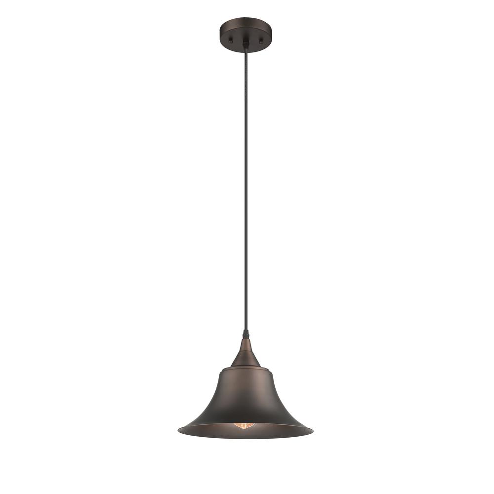 IRONCLAD Industrial 1 Light Rubbed Bronze Mini Ceiling Pendant 11.5" Wide. Picture 1