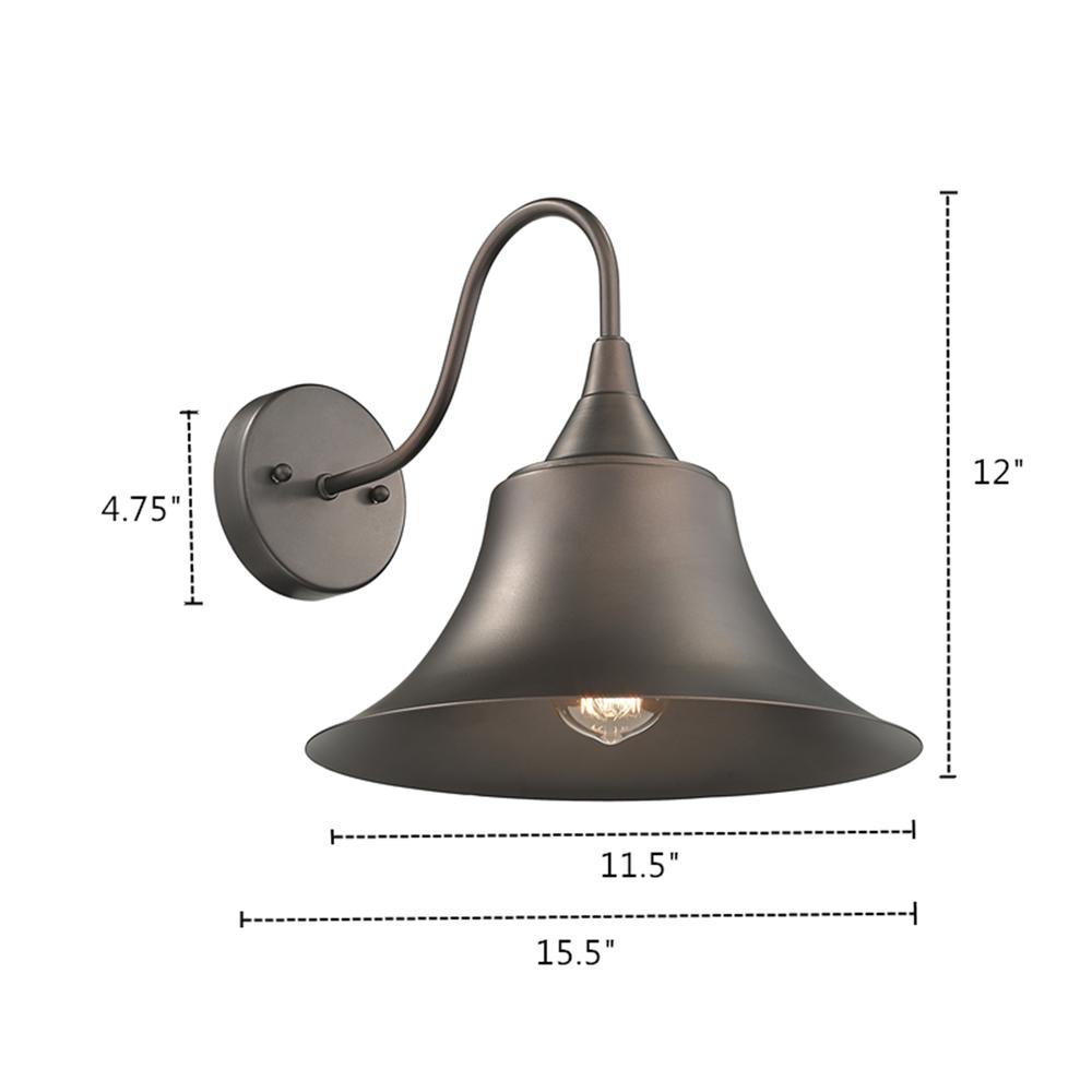 IRONCLAD Industrial 1 Light Rubbed Bronze Wall Sconce 11.5" Wide. Picture 2