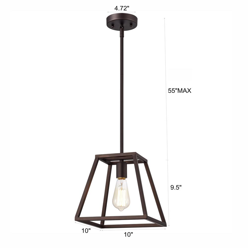 CHLOE Lighting IRONCLAD- Industrial 1 Light Oil Rubbed Bronze Mini Pendant Ceiling Fixture 10" Wide. Picture 10