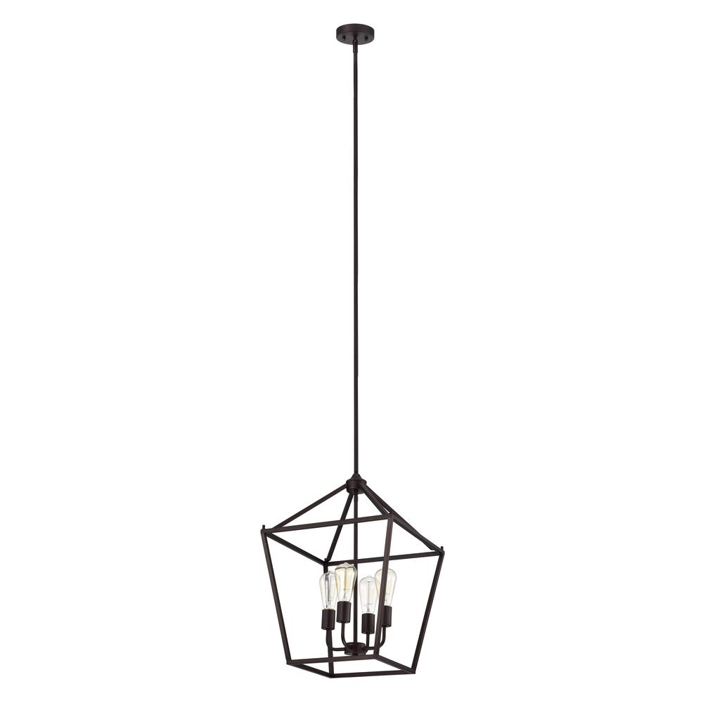 CHLOE Lighting IRONCLAD Industrial 4 Light Oil Rubbed Bronze Inverted Pendant Ceiling Fixture 16" Wide. Picture 3