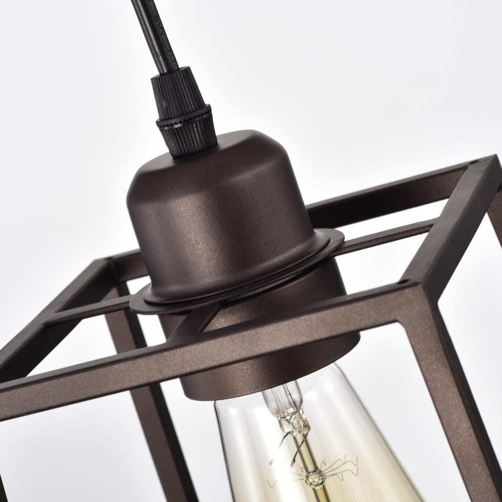CHLOE Lighting IRONCLAD Industrial 1 Light Oil Rubbed Bronze Mini Pendant Ceiling Fixture 6" Wide. Picture 4
