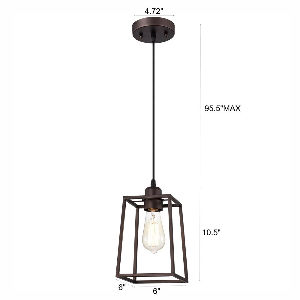 CHLOE Lighting IRONCLAD Industrial 1 Light Oil Rubbed Bronze Mini Pendant Ceiling Fixture 6" Wide. Picture 9
