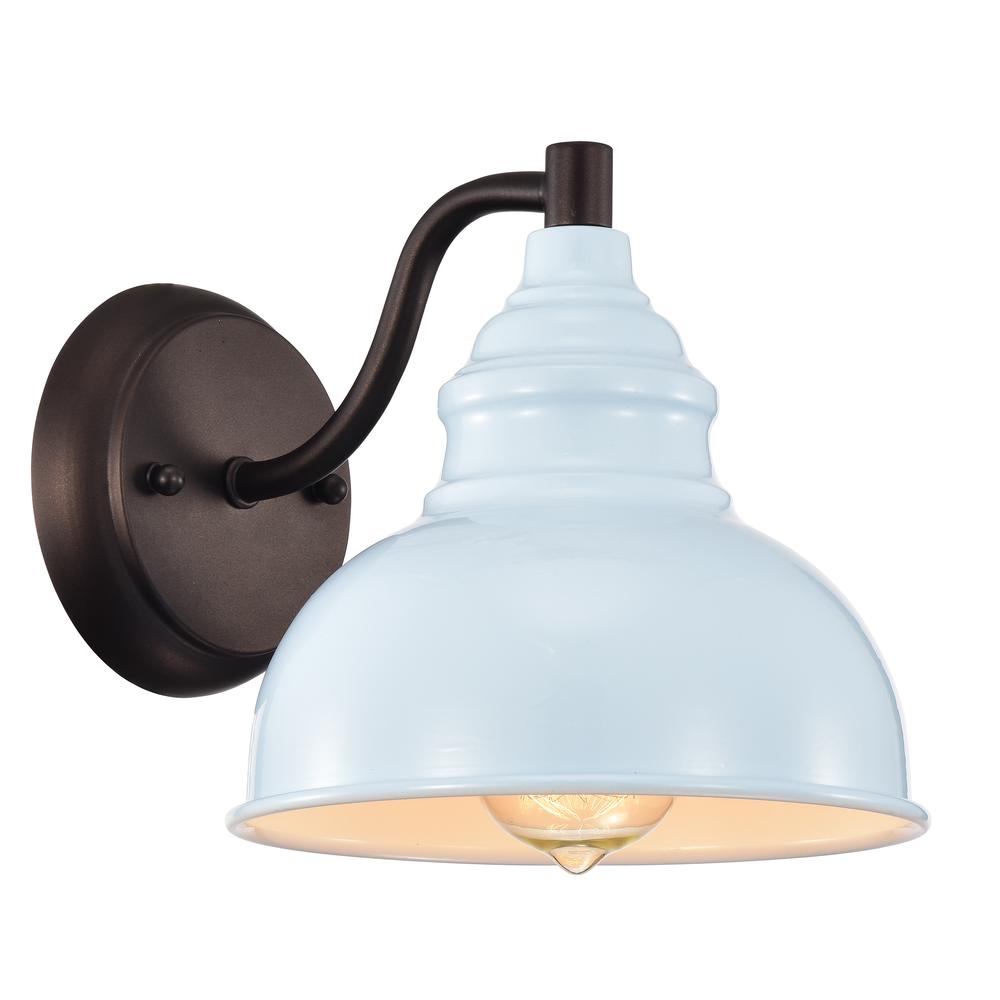 CHLOE Lighting IRONCLAD- Industrial 1 Light Oil Rubbed Bronze Indoor Wall Sconce 8" Wide. Picture 1