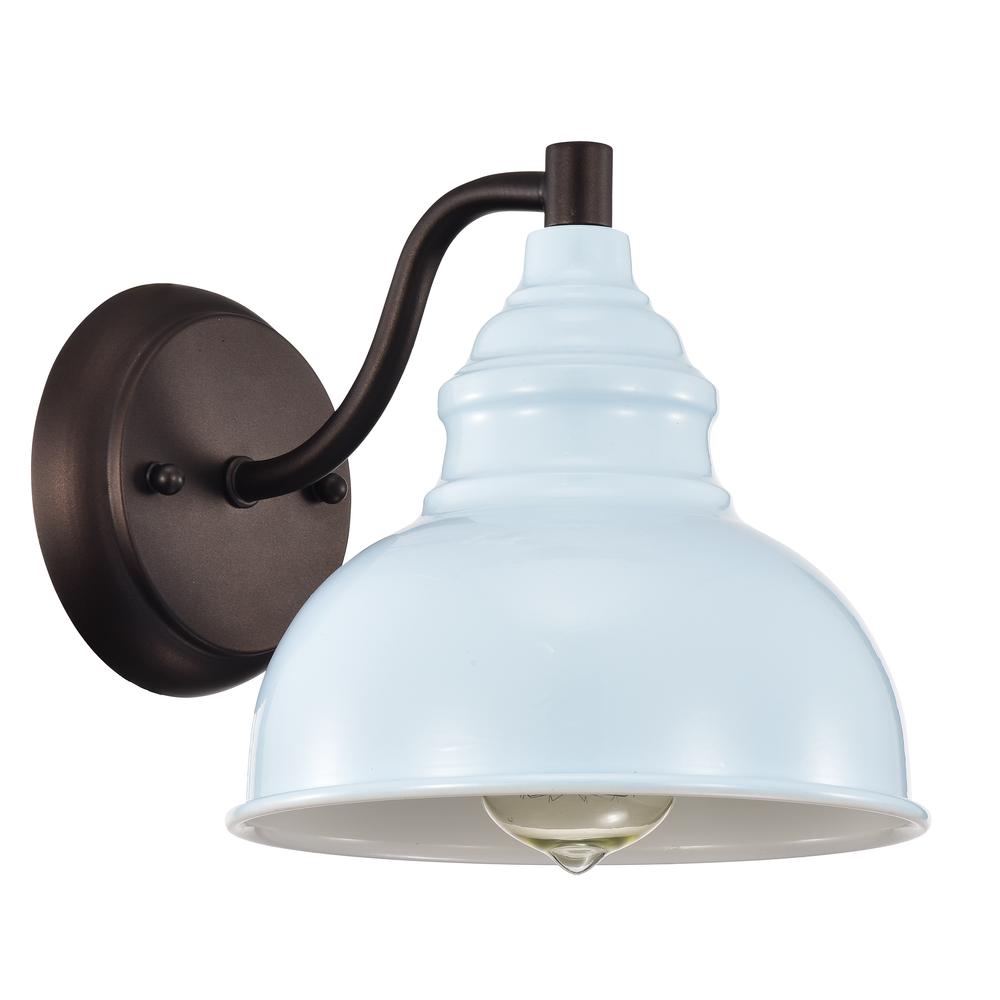CHLOE Lighting IRONCLAD- Industrial 1 Light Oil Rubbed Bronze Indoor Wall Sconce 8" Wide. Picture 2