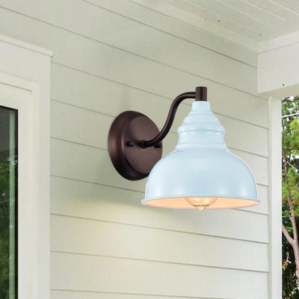 CHLOE Lighting IRONCLAD- Industrial 1 Light Oil Rubbed Bronze Indoor Wall Sconce 8" Wide. Picture 11