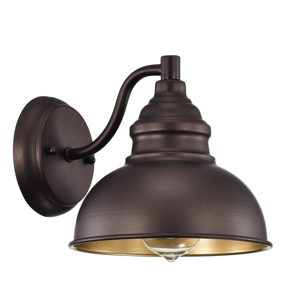 CHLOE Lighting IRONCLAD Industrial 1 Light Oil Rubbed Bronze Indoor Wall Sconce 8" Wide. Picture 2