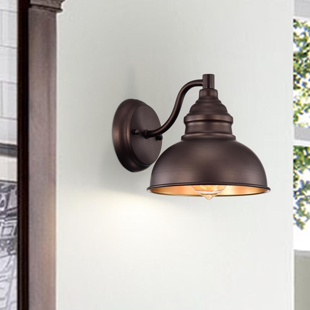 CHLOE Lighting IRONCLAD Industrial 1 Light Oil Rubbed Bronze Indoor Wall Sconce 8" Wide. Picture 9