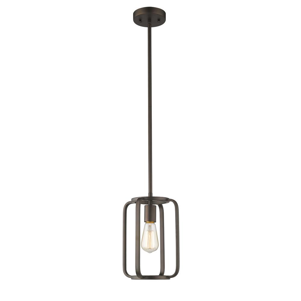 IRONCLAD Industrial 1 Light Rubbed Bronze Mini Ceiling Pendant 8" Wide. Picture 4