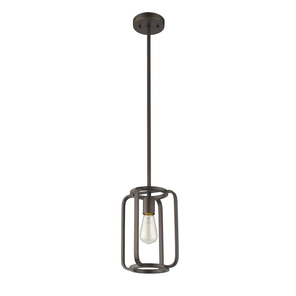 IRONCLAD Industrial 1 Light Rubbed Bronze Mini Ceiling Pendant 8" Wide. Picture 3