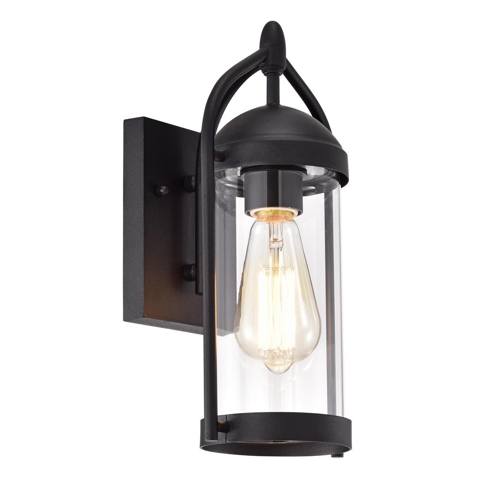 CHLOE Lighting HOLLIS Transitional 1 Light Textured Black Outdoor Wall Sconce 13" Height. Picture 1