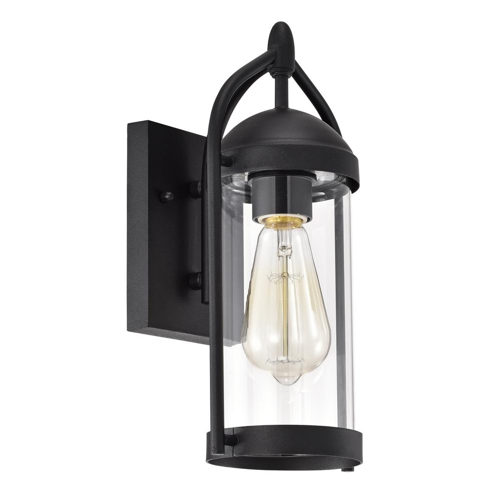 CHLOE Lighting HOLLIS Transitional 1 Light Textured Black Outdoor Wall Sconce 13" Height. Picture 2