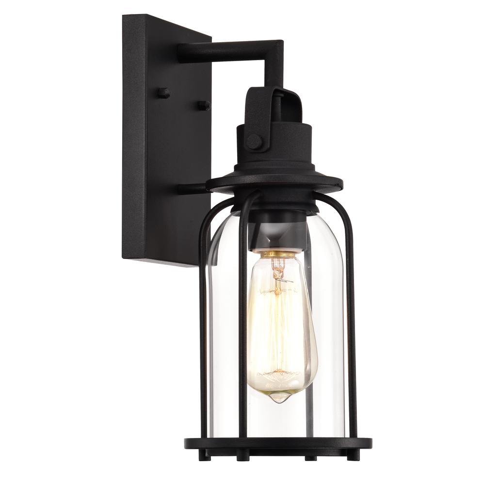 CHLOE Lighting CLARKE Transitional 1 Light Textured Black Outdoor Wall Sconce 13" Height. Picture 1