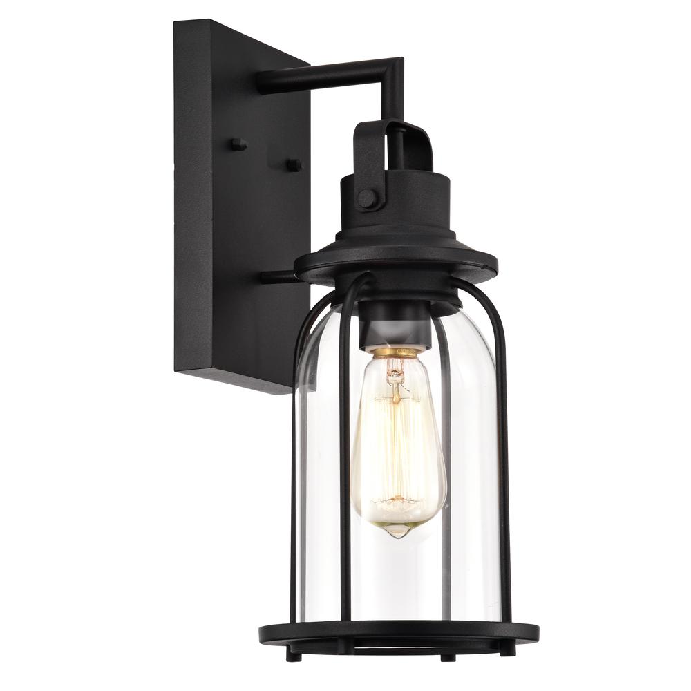 CHLOE Lighting CLARKE Transitional 1 Light Textured Black Outdoor Wall Sconce 15" Height. Picture 1