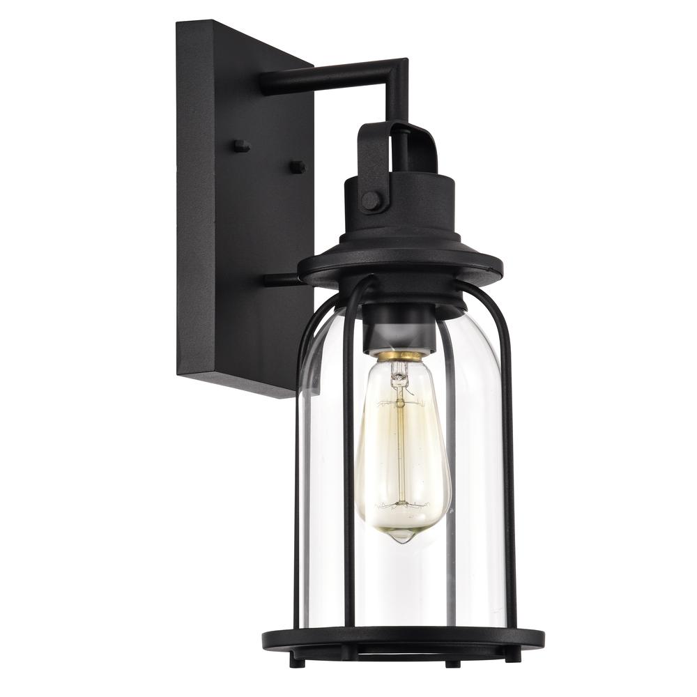 CHLOE Lighting CLARKE Transitional 1 Light Textured Black Outdoor Wall Sconce 15" Height. Picture 2