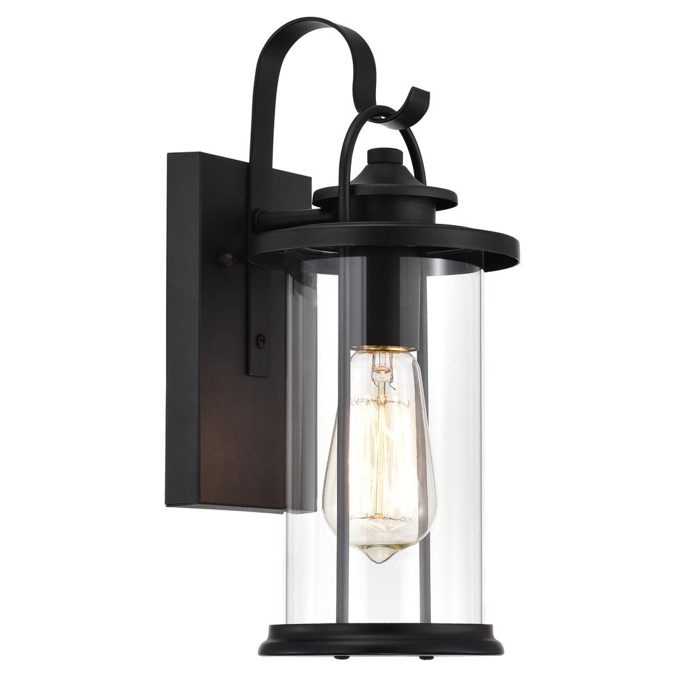 CHLOE Lighting AINSLEY Transitional 1 Light Textured Black Outdoor Wall Sconce 13" Height. Picture 1