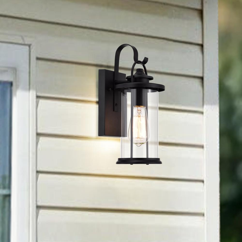 CHLOE Lighting AINSLEY Transitional 1 Light Textured Black Outdoor Wall Sconce 13" Height. Picture 10