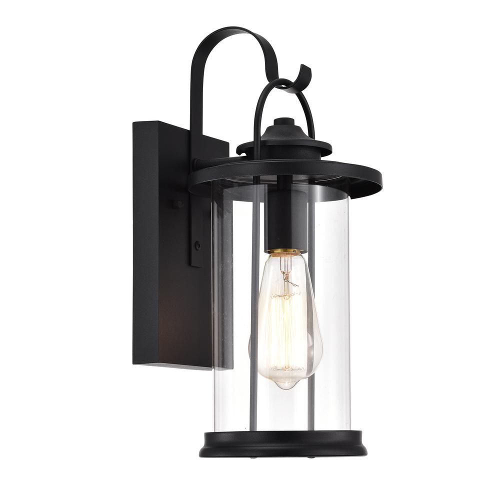 CHLOE Lighting AINSLEY Transitional 1 Light Textured Black Outdoor Wall Sconce 15" Height. Picture 1