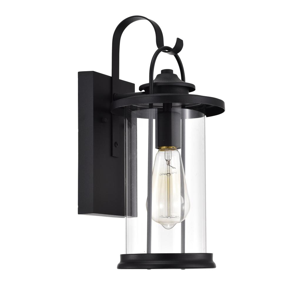 CHLOE Lighting AINSLEY Transitional 1 Light Textured Black Outdoor Wall Sconce 15" Height. Picture 2