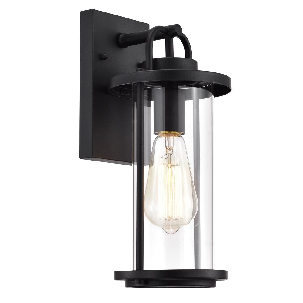 CHLOE Lighting LANDRY Transitional 1 Light Textured Black Outdoor Wall Sconce 13" Height. Picture 1