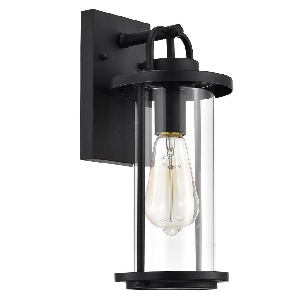 CHLOE Lighting LANDRY Transitional 1 Light Textured Black Outdoor Wall Sconce 13" Height. Picture 4
