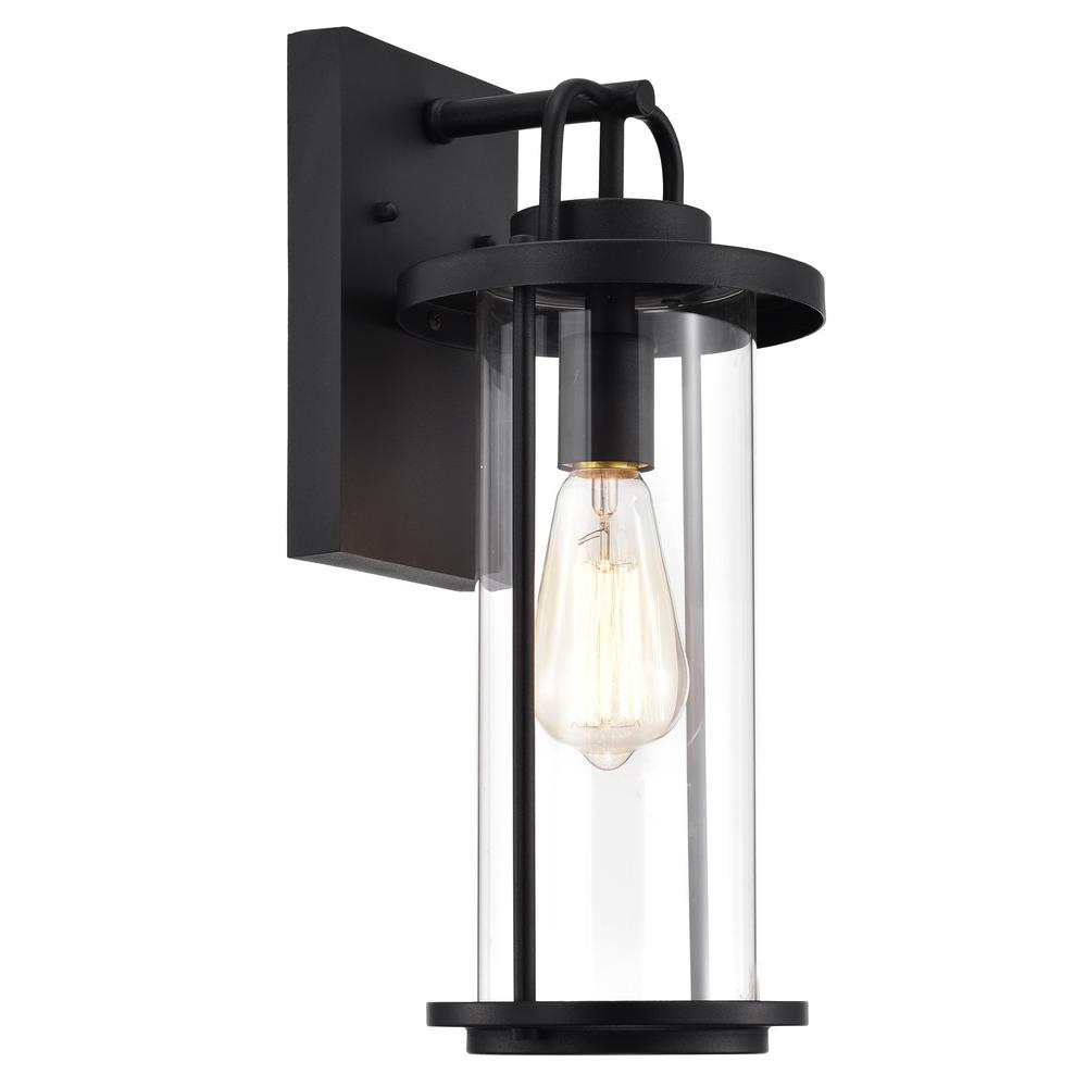 CHLOE Lighting LANDRY Transitional 1 Light Textured Black Outdoor Wall Sconce 16" Height. Picture 1