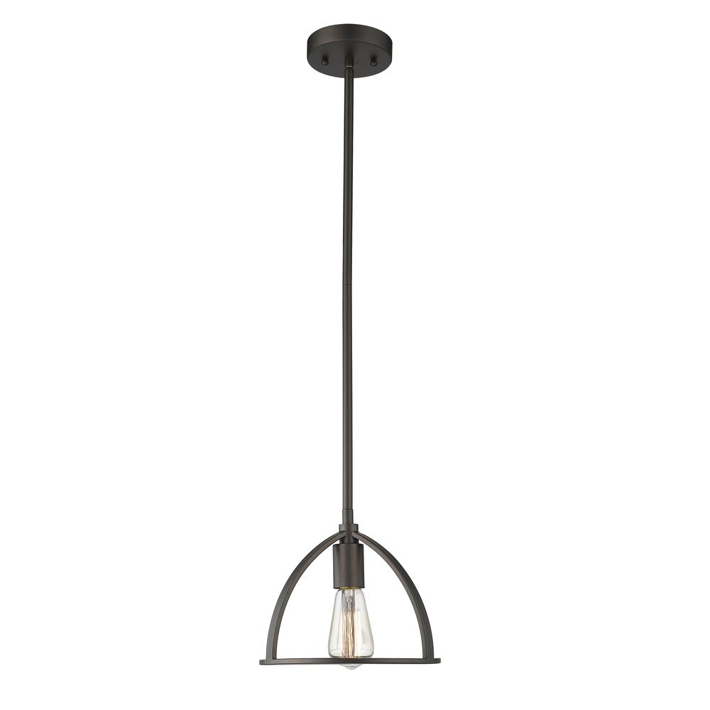 IRONCLAD Industrial 1 Light Rubbed Bronze Mini Ceiling Pendant 9" Wide. Picture 4