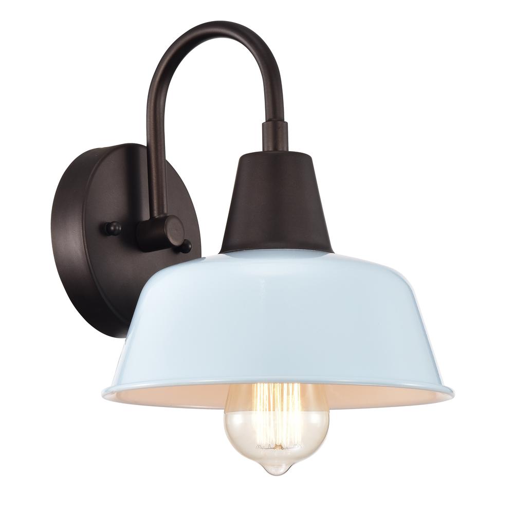 CHLOE Lighting IRONCLAD- Industrial 1 Light Oil Rubbed Bronze Indoor Wall Sconce 9" Wide. Picture 1