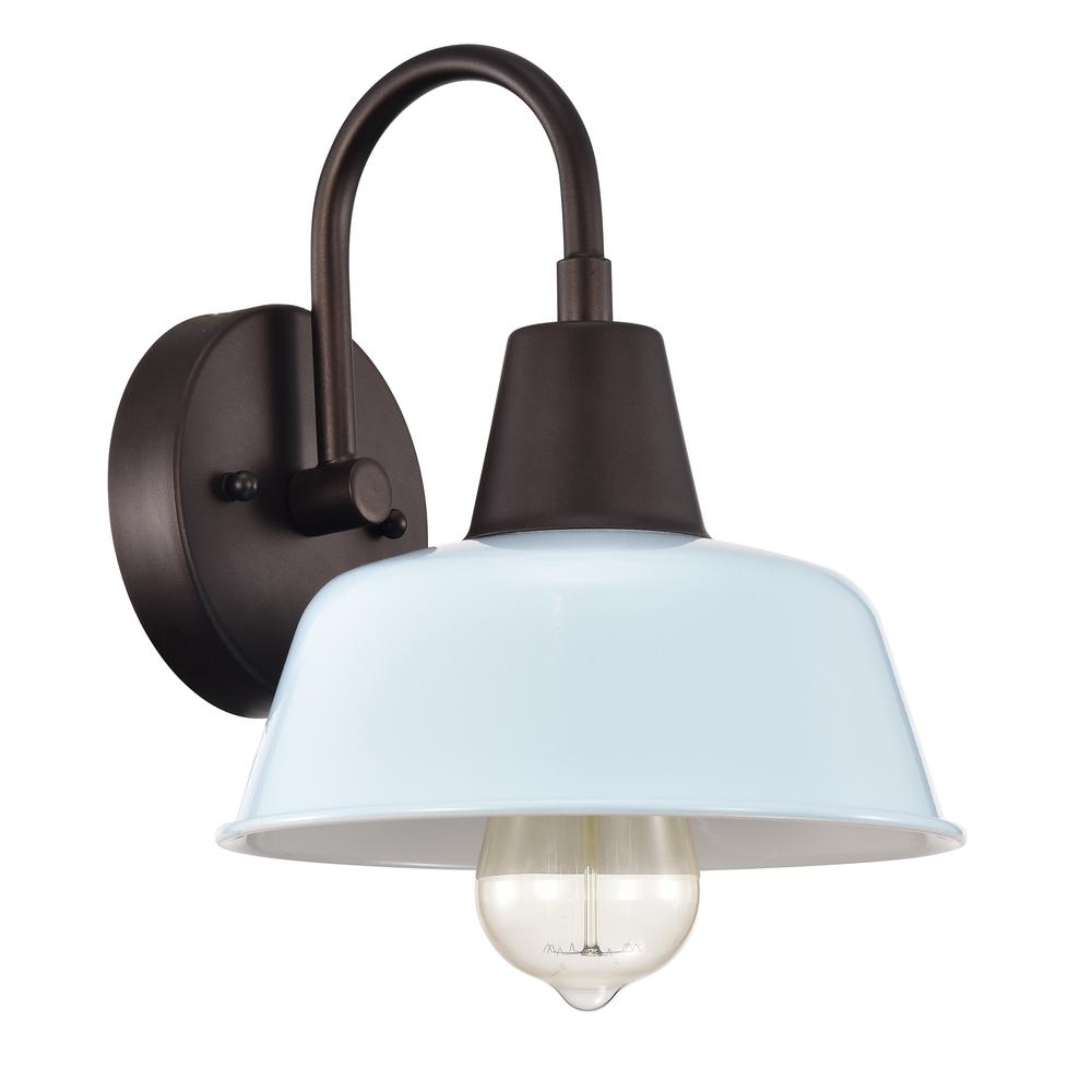 CHLOE Lighting IRONCLAD- Industrial 1 Light Oil Rubbed Bronze Indoor Wall Sconce 9" Wide. Picture 2