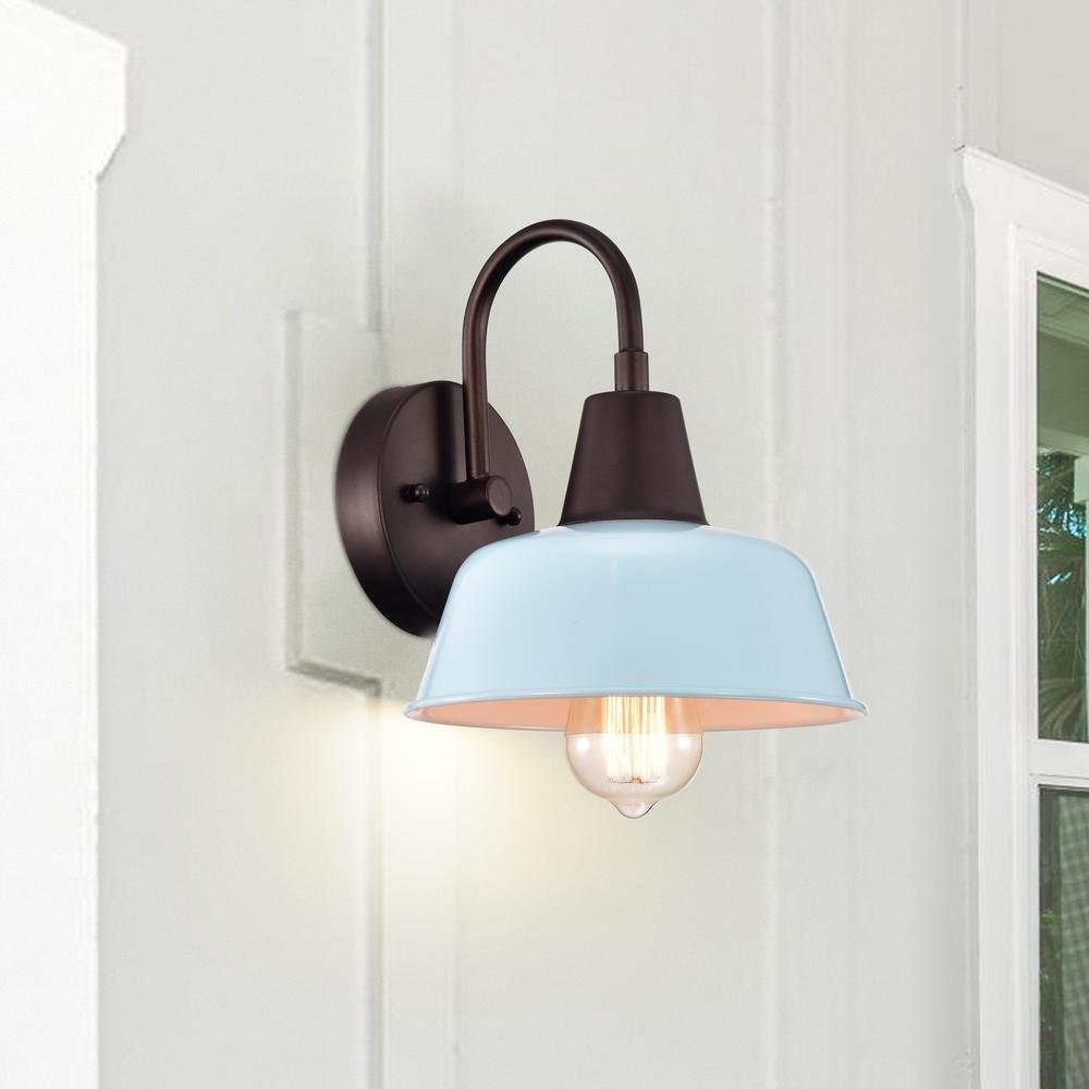CHLOE Lighting IRONCLAD- Industrial 1 Light Oil Rubbed Bronze Indoor Wall Sconce 9" Wide. Picture 12