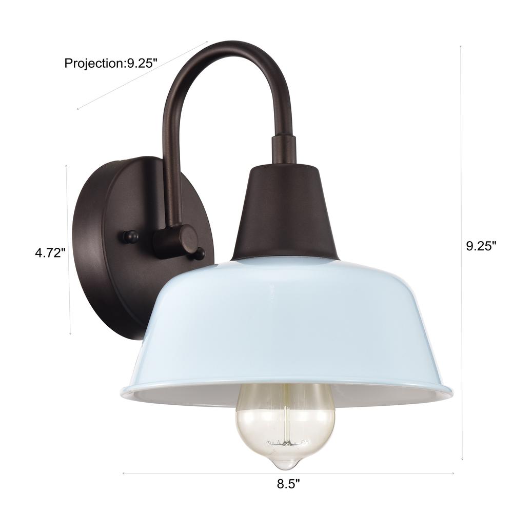 CHLOE Lighting IRONCLAD- Industrial 1 Light Oil Rubbed Bronze Indoor Wall Sconce 9" Wide. Picture 14
