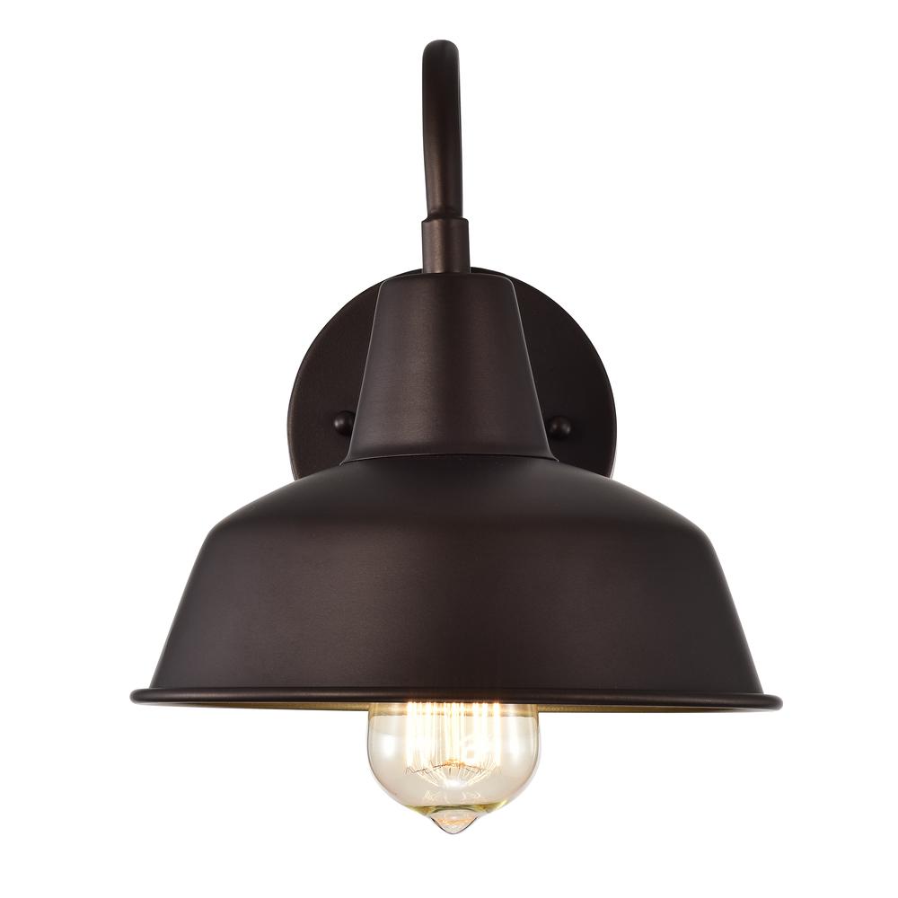 CHLOE Lighting IRONCLAD Industrial 1 Light Oil Rubbed Bronze Indoor Wall Sconce 9" Wide. Picture 3