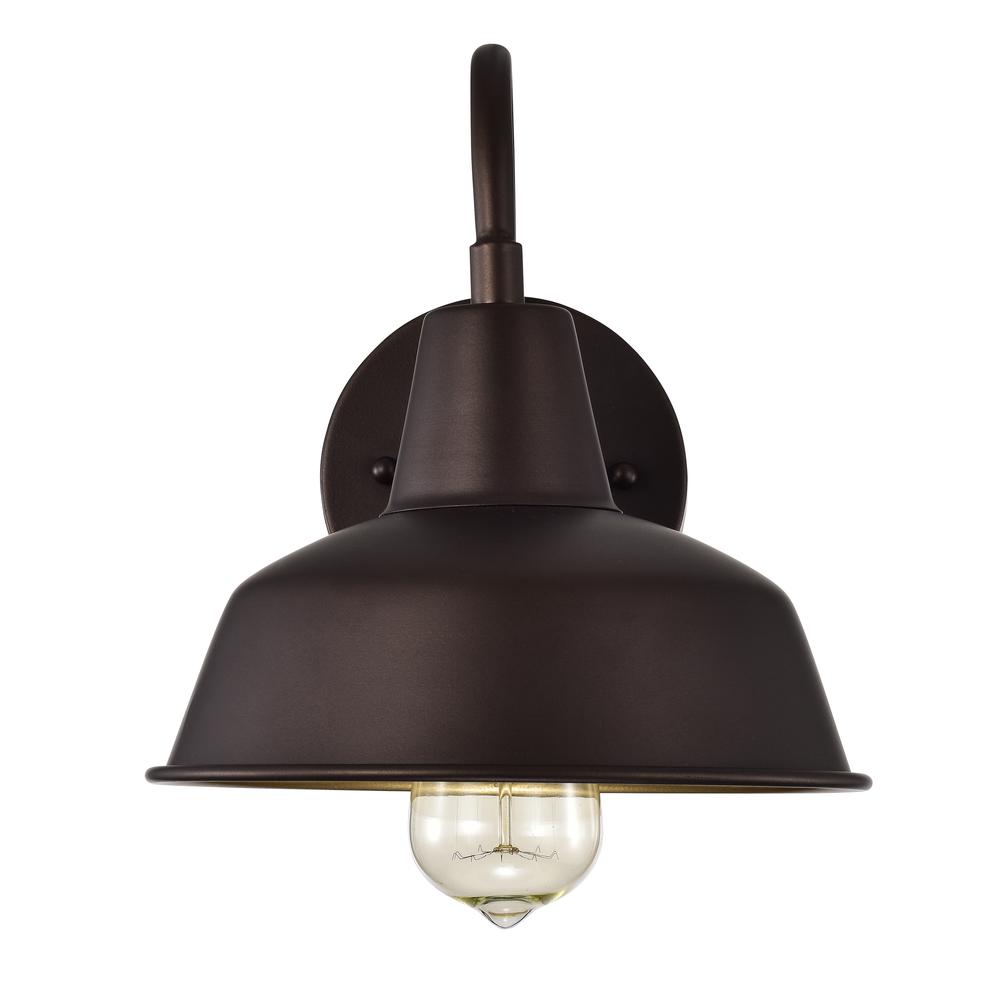 CHLOE Lighting IRONCLAD Industrial 1 Light Oil Rubbed Bronze Indoor Wall Sconce 9" Wide. Picture 6