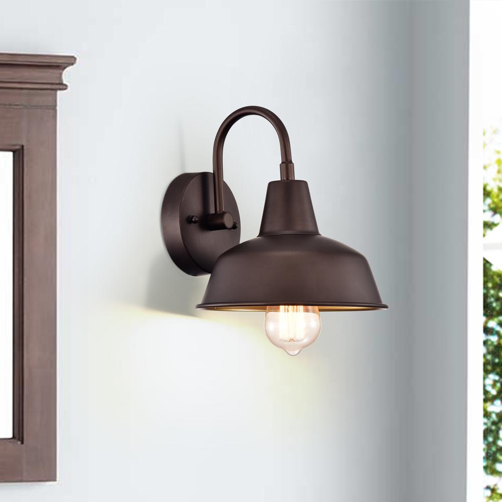 CHLOE Lighting IRONCLAD Industrial 1 Light Oil Rubbed Bronze Indoor Wall Sconce 9" Wide. Picture 8