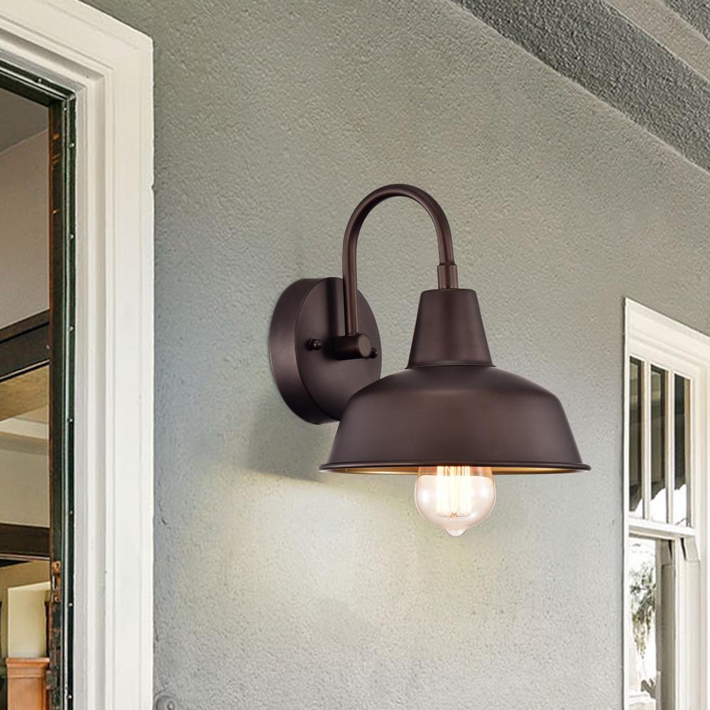 CHLOE Lighting IRONCLAD Industrial 1 Light Oil Rubbed Bronze Indoor Wall Sconce 9" Wide. Picture 10