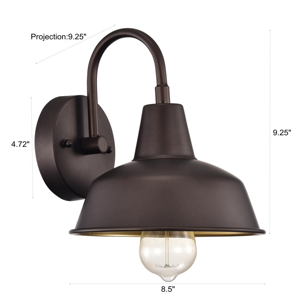 CHLOE Lighting IRONCLAD Industrial 1 Light Oil Rubbed Bronze Indoor Wall Sconce 9" Wide. Picture 12