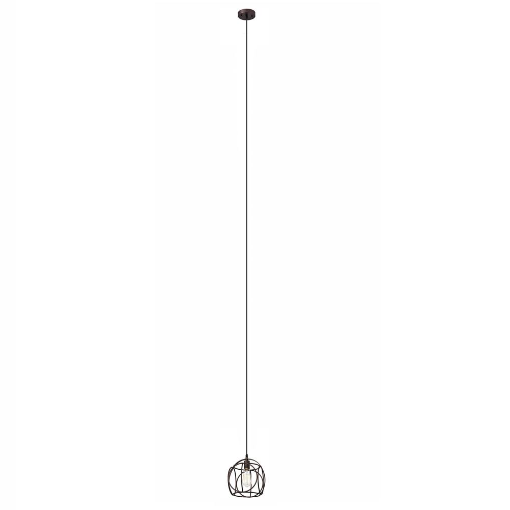 CHLOE Lighting IRONCLAD Industrial 1 Light Oil Rubbed Bronze Mini Pendant Ceiling Fixture 10" Wide. Picture 2