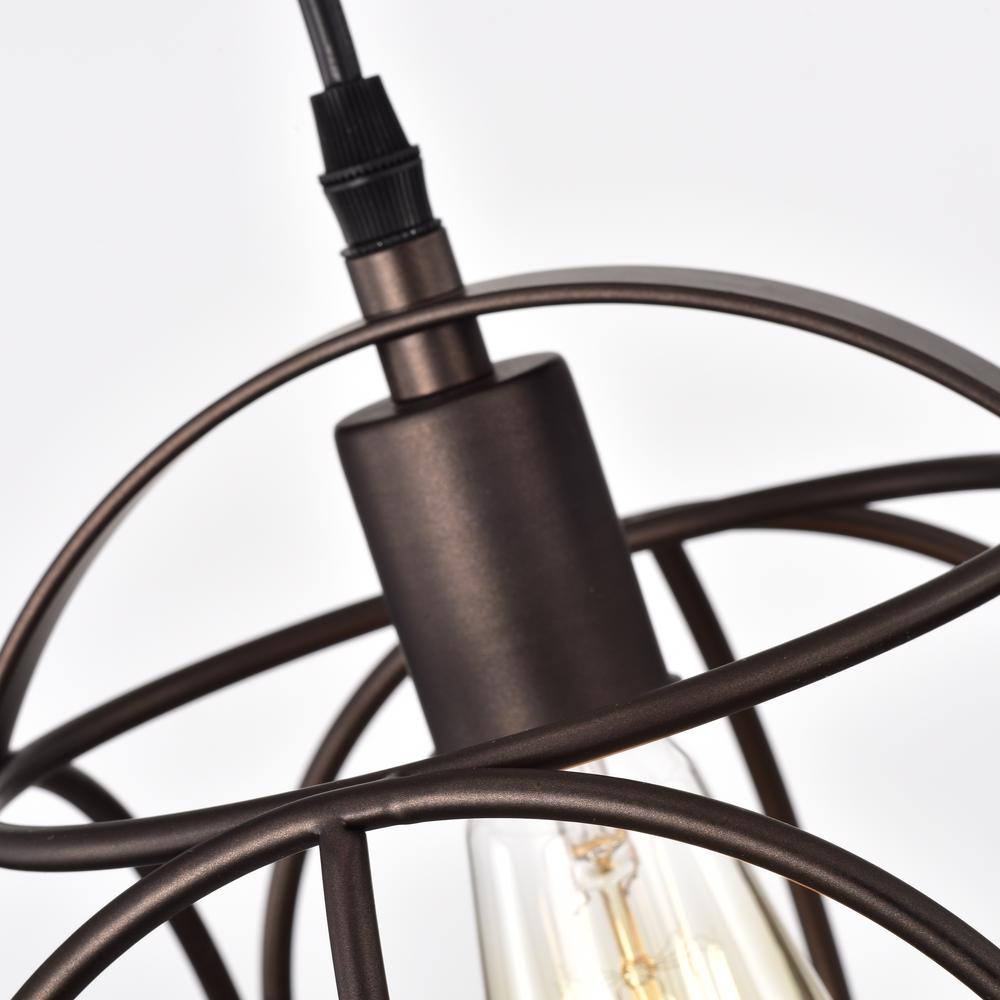 CHLOE Lighting IRONCLAD Industrial 1 Light Oil Rubbed Bronze Mini Pendant Ceiling Fixture 10" Wide. Picture 5