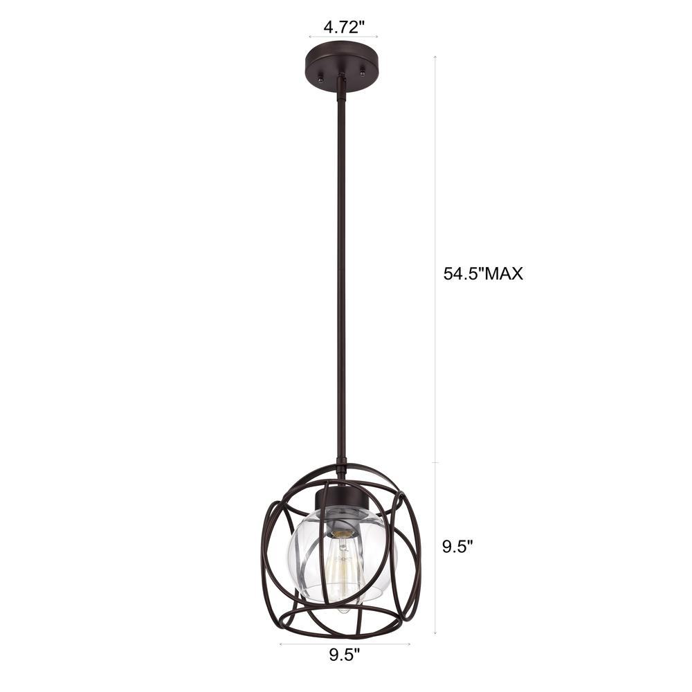 CHLOE Lighting RYLEE Transitional 1 Light Oil Rubbed Bronze Mini Pendant Ceiling Fixture 10" Wide. Picture 10