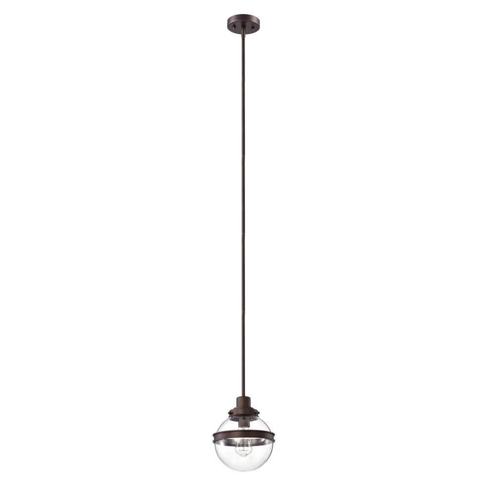 CHLOE Lighting ROAN Transitional 1 Light Oil Rubbed Bronze Mini Pendant Ceiling Fixture 9" Wide. Picture 3