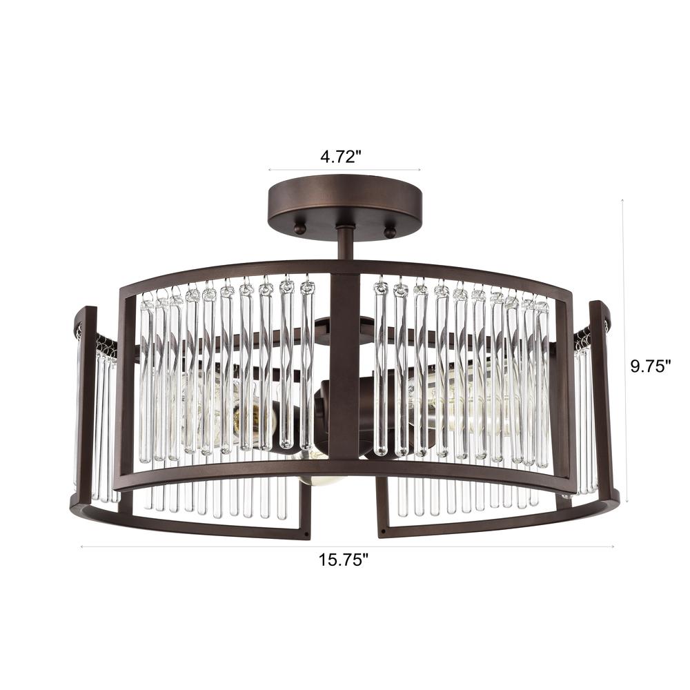CHLOE Lighting FREY Transitional 3 Light Oil Rubbed Bronze Semi-Flush Ceiling Fixture 16" Wide. Picture 9