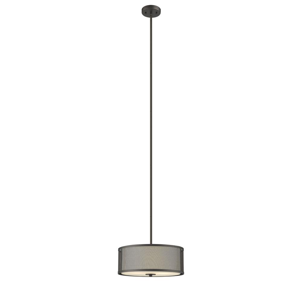 JULIANA Transitional 3 Light  Rubbed Bronze Ceiling Pendant 16" Wide. Picture 2
