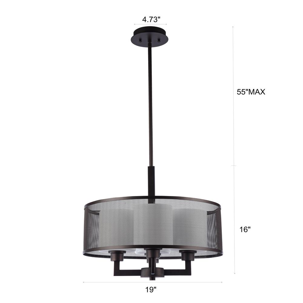 CHLOE Lighting MARTHA Transitional 4 Light Rubbed Bronze Ceiling Pendant 19" Wide. Picture 8