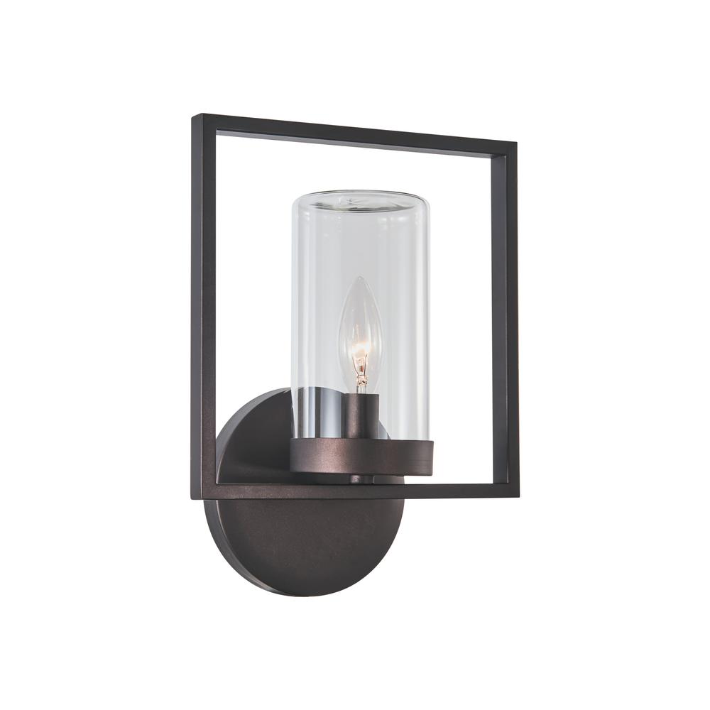 DANIEL Transitional 1 Light Rubbed Bronze Outdoor/Indoor Wall Sconce 13" Tall. Picture 1